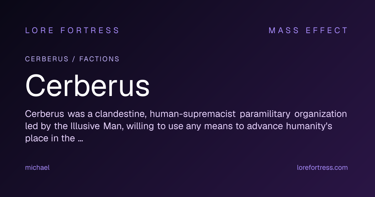 Cerberus | Mass Effect Lore